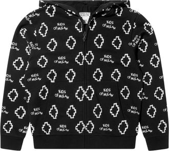 Marcelo Burlon Logo Print Zip Up Top
