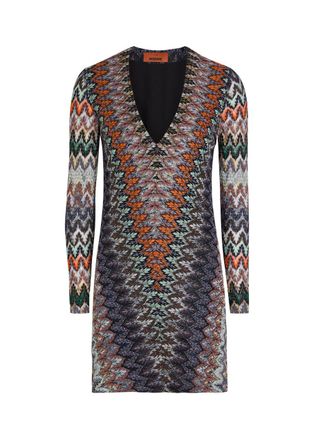 Missoni Patterned Fine-knit Mini Dress - Multicoloured - 46 (UK14 / L)