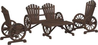 vidaXL Vidaxl - Juego De Muebles De Jard&iacute;n 4 Piezas Madera Maciza De Abeto