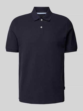 Bugatti Poloshirt in unifarbenem Design in Marine, Gr&ouml;&szlig;e XXXL