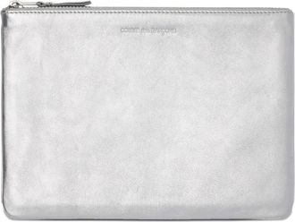 Comme Des Garçons Portafoglio in pelle con logo goffrato - Argento