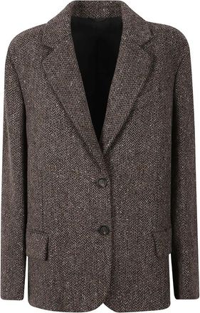 Brunello Cucinelli Blazer in misto lana - - Jackets - Donna - Marrone - S