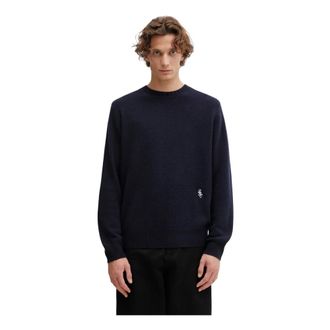 Sporty & Rich Truien & Vesten, Heren, Blauw, L, Wol, Cashmere Trui