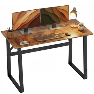 OEM Escritorio Industrial 120x60x76 Cm Mesa De Ordenador Patas De Acero Para Casa Oficina Estudio Marr&oacute;n R&uacute;stico