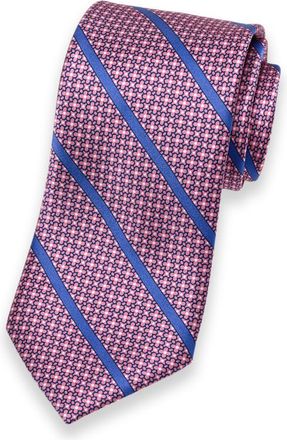 Paul Fredrick Stripe Printed Italian Silk Tie