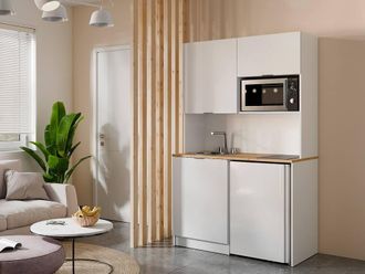 Vente-Unique Multifunctional Kitchenette & Utility Room Cabinet - With 120 Cm in Light Oak