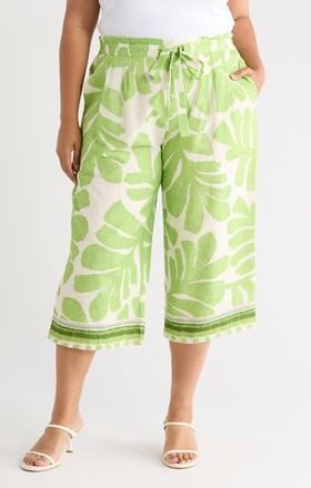 Daniel Rainn Print Wide Leg Pants in Lime at Nordstrom Rack, Size 3X