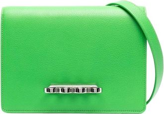 Alexander McQueen Green Four Ring Small Crossbody Bag
