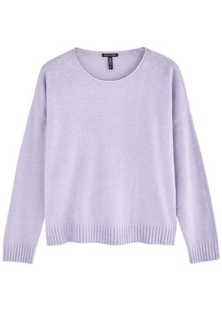 Eileen Fisher Eileen Fisher Textured Cotton Jumper - Lilac - L (UK 18-20 /xl)