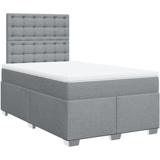vidaXL Vidaxl - Cama Box Spring Con Colch&oacute;n Tela Gris Claro 120x200 Cm