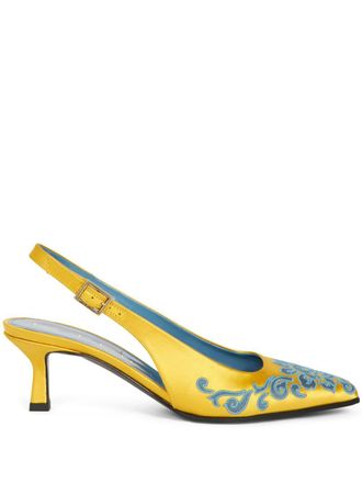 Etro embroidered pumps - Yellow