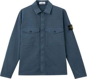 Stone Island Heren Overhemd slate blue Blauw - Heren - Zomerjassen - Blauw - XL - Jassen