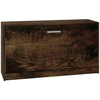 vidaXL Shoe Bench Smoked Oak 80x24x45 cm Engineered Wood vidaXL