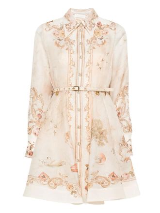 Zimmermann Mini-jurk met bloemenprint - Beige