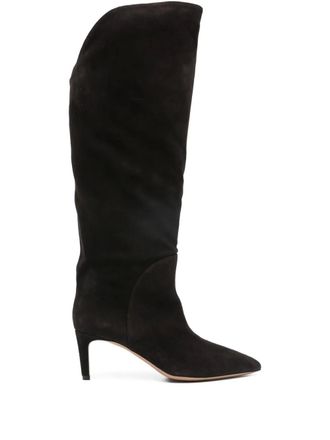 PARIS TEXAS pointed calf suede boots - Brown