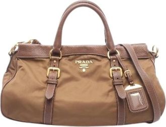 Prada Pre-owned Tessuto Vit.dai 2way handbag - Dames - Vintage Handtas - Bruin - ONE Size - Leer - Vintage