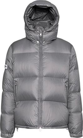 White:Space Down Jackets, male, Gray, L, Padded Grey Jacket with Detachable Hood
