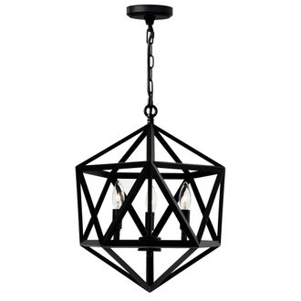 CWI Lighting Amazon 3 Light Up Pendant With Black Finish