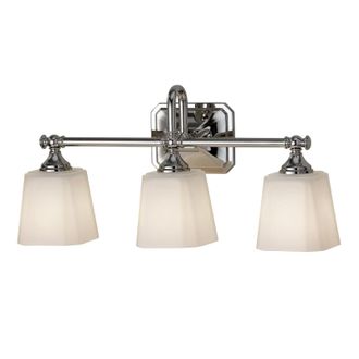 Loops IP44 3 Bulb Wall Light Opal Etched Glass Shade Polished Chrome LED G9 3.5W in Clear