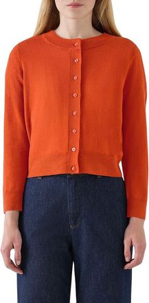 L.k. Bennett Connie Merino Wool Cardigan in Orange at Nordstrom, Size Small