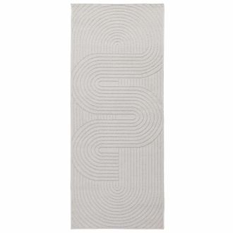 vidaXL Alfombra Para Interiores Y Exteriores Palmeras Crema Poli&eacute;ster Vidaxl