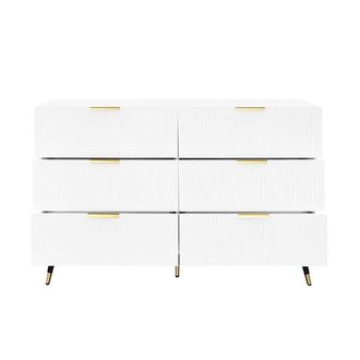 Urban Meuble Aparador elegante blanco dise&ntilde;o moderno, 6 cajones tiradores