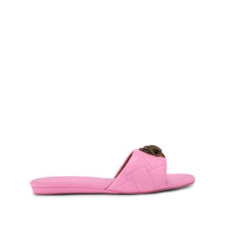 Kurt Geiger Womens Leather Kensington Flat Sandal Dr Sandals - Pink - Size UK 7