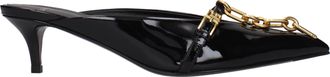 Balmain Damens Sandalen aus Lackleder in Schwarz