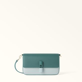 Furla Iride Crossbody S Edera Green Green Textured Leather Woman