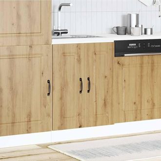 Berkfield Home Sink Base Cabinet Kalmar Artisan Oak 60x46x81.5 cm Engineered Wood in Brown