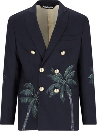 Palm Angels Double-Breasted Blazer - Blue