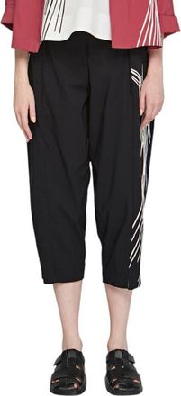 Luukaa D'Celli Eli Printed Linen Cotton Blended Pants in Black at Nordstrom, Size 12
