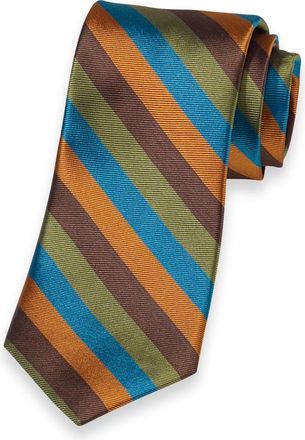 Paul Fredrick Stripe Woven Silk Tie