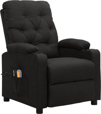 vidaXL Sill&oacute;n De Masaje El&eacute;ctrico Tela Negro Vidaxl