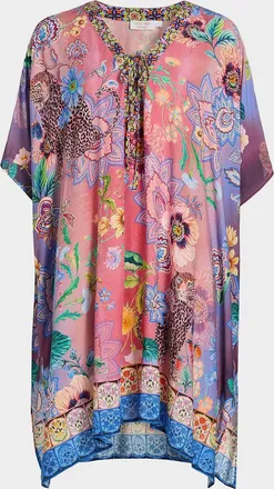 Johnny Was The Short Lilliana Print Caftan Dress