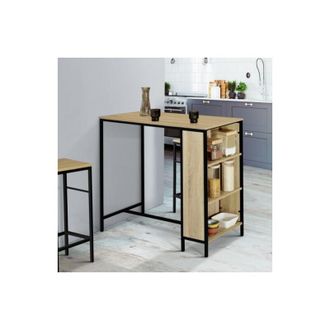 IDMarket Set di tavolo da bar e 2 sgabelli di design industriale DETROIT