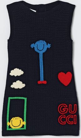 Gucci Abito in maglia di cotone con ricami Gucci