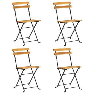 vidaXL Vidaxl - Sillas Bistr&oacute; De Terraza Plegables 4 Uds Madera Maciza Acacia
