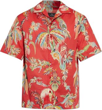 Etro Overhemden, Heren, Rood, L, Katoen, Heren T-shirt met korte mouwen