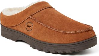 Dearfoams Mens Reed Genuine Suede Moccasin Toe Clog Slipper