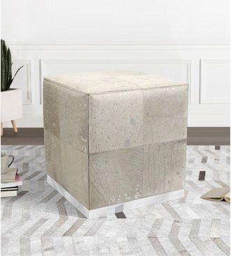 Pasargad Home Safari Cowhide Ottoman