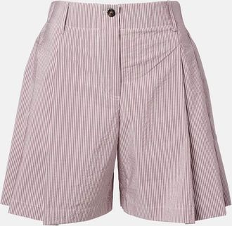 Brunello Cucinelli Striped cotton-blend Bermuda shorts