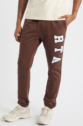 Rta Owen Collegiate Distressed Joggers in Brown Collegiate at Nordstrom, Size Xxx-Large