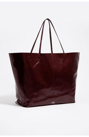 Bimba & Lola Leather Maxi Shopper Bag in Chestnut at Nordstrom