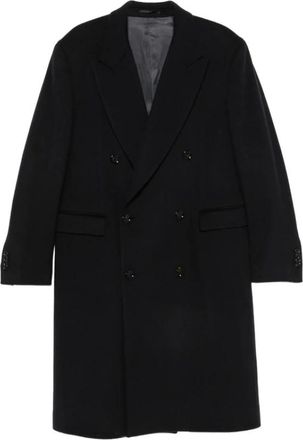 Lardini Double-Breasted Coat - Heren - Mantel - Zwart - 2XL - Jassen