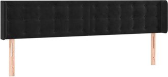 vidaXL Cabecero Con Led De Terciopelo Negro 163x16x78/88 Cm Vidaxl