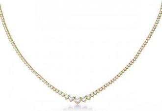Allurez Graduated Eternity Diamond Tennis Necklace 14k Yellow Gold (5.25ct)