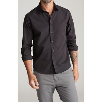 UNTUCKit Black Stone Wrinkle Free Cotton Button-Up Shirt at Nordstrom, Size Large