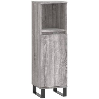 vidaXL Armario De Ba&ntilde;o Madera Contrachapada Gris Sonoma 30x30x100 Cm Vidaxl