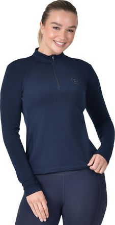Dublin Brushed Long Sleeve Riding Top, Navy, Ladies Small/10